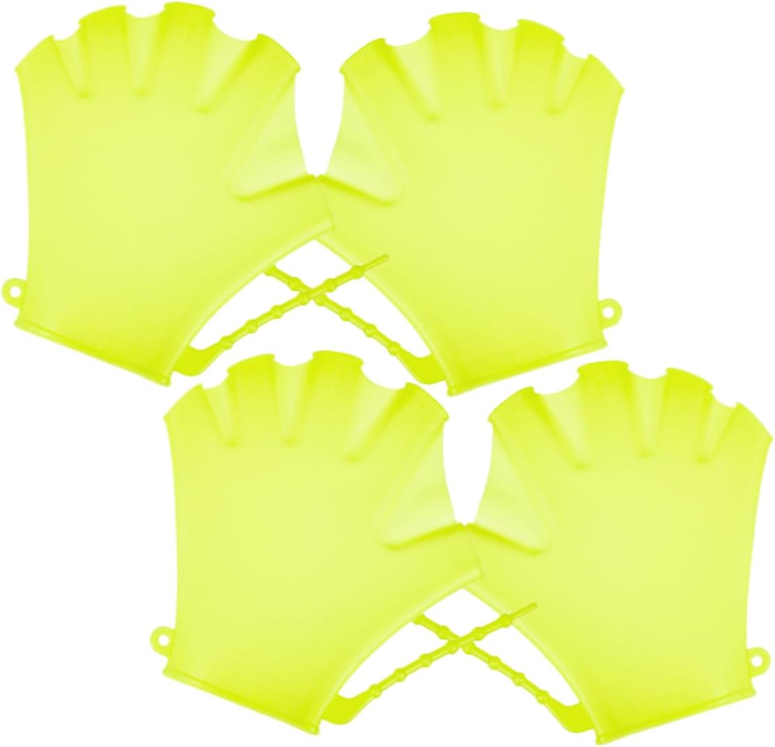 Garneck 4pcs Swim Paddles Gloves Adjustable Water Resistance Training Swimming Pool Accessory for Boys and Diving and Fitness