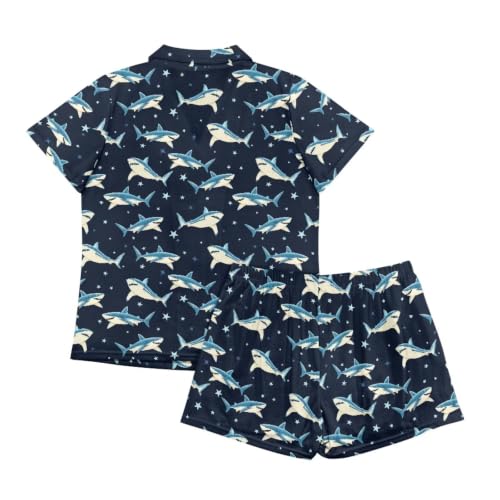 Image of Women's Short Sleeve Sleepwear Pajamas Nightwear with Pockets | Premium Polyester Fabric Ultra Soft Lightweight Breathable Touch, Wrinkle Resistant, All Day Cozy Wear for Daily Sleep