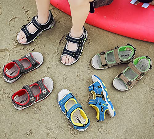 Dadawen Boys Girls Adventurous Adjustable Straps Summer Sports Sandals Hiking Beach Outdoor Open Toe Sports Sandals For Kids Blue Us Size 12 M Little Kid #TOP1