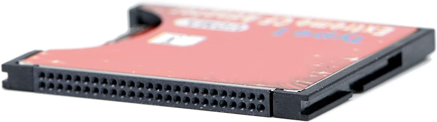 Diagram illustrating the QUMOX CF Adapter Reader connecting various SD card types to different compatible devices like cameras, phones, and computers.