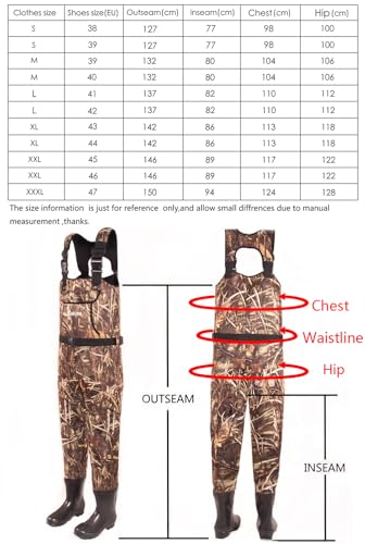 Wader de pesca de neopreno de 5 mm con botas de goma impermeables XL-9 4