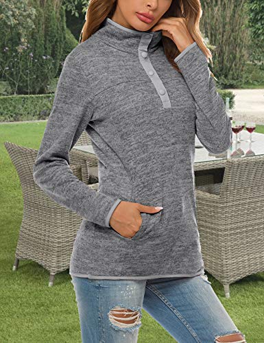 Pullover Sweaters For Women Cool Sweatshirts Tunic Tops Coats Oversized Sweater Fleece Jacket Fall Coat Comfortable Top Dark Grey #TOP4