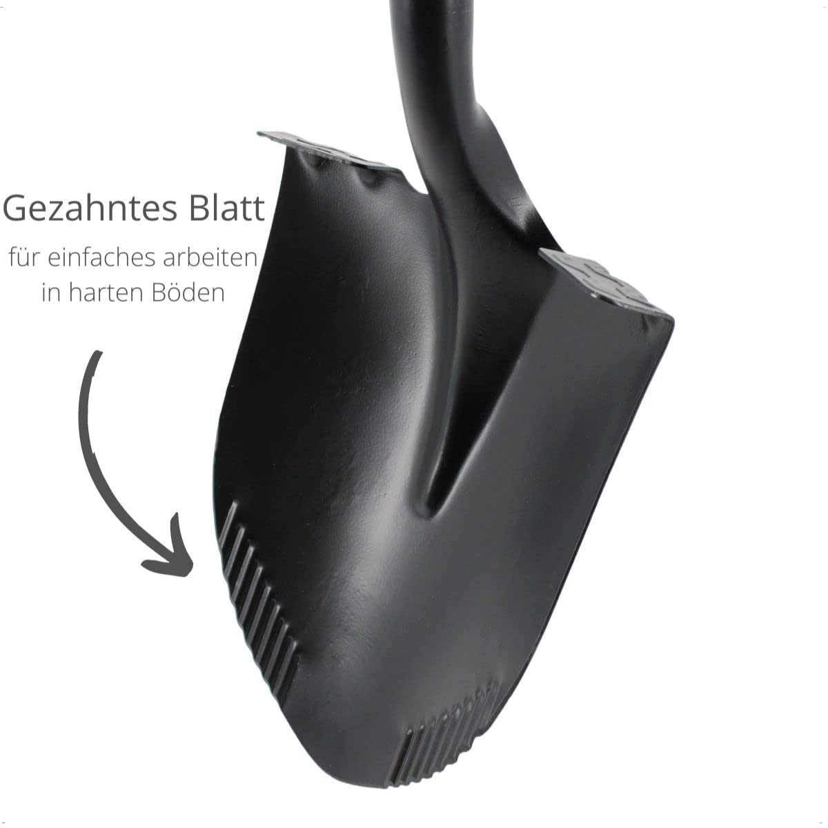 Rekord Spatenschaufel (Stahl) gezahnt mit Fiberglasstiel Arbeitsbreite: 22 cm Wurzelspaten, Bauschaufel, Spitzschaufel, Schaufel, Spaten, Gartenwerkzeug