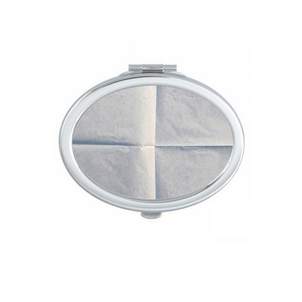 Miroir compact ovale DIYthinker texture pli net pour maquillage de poche