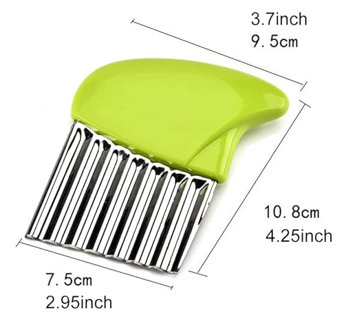 Crinkle Cutter Stainless Steel Potato Carrot Chip Vegetable Crinkle Wavy Chopper Cutter French Fry Slicer #TOP1