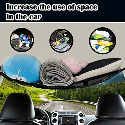 Improve Version Car Ceiling Cargo Net Pocket With Zip,Reinforced Webbing&Double Layers Cargo Carrier,Universal Road Trip Essentials Car Organizers And Storage For Tent,Toy,Quilts #TOP6