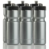 50 Strong Sports Water Bottle | 6 Pack of Reusable Squeeze Water Bottles | 22 oz. BPA-Free Plastic B