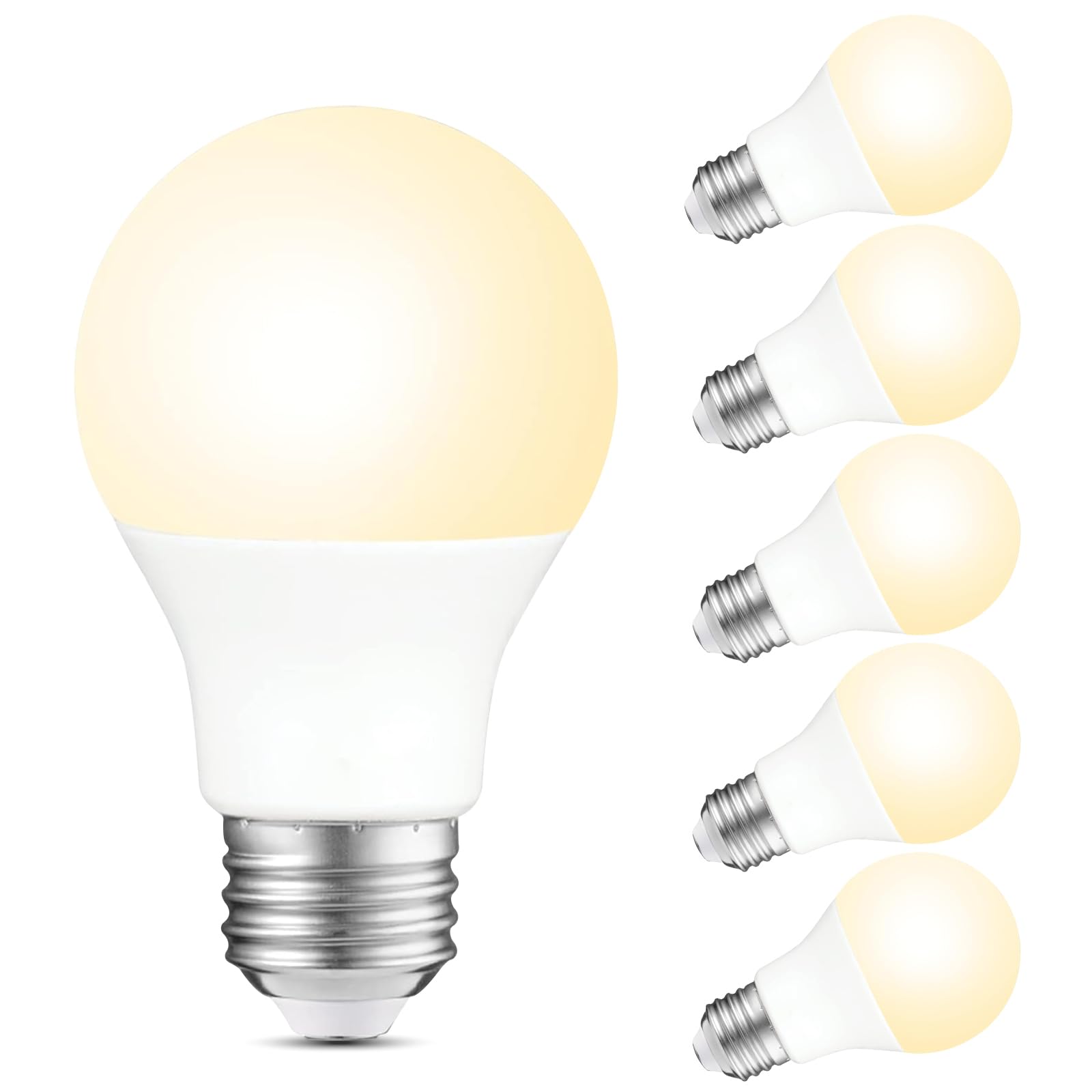 Sigalux A19 LED Light Bulbs Dimmable, 60W Equivalent, 2700K Soft White, 750 Lumen, 8W LED Bulb, Long-Lasting 15,000 Hours, CRI 80+ E26 Base Bulbs for