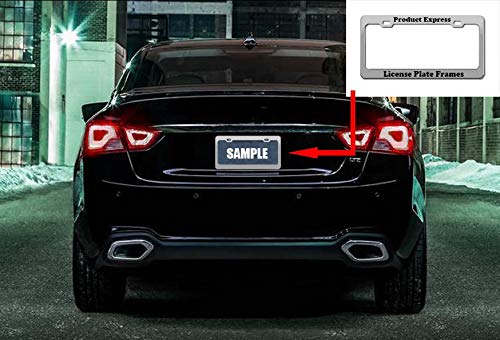 Custom Made Stainless Steel License Plate Frame Auto Car Accessory (Black-Vinyl, 1-Frame) #TOP4