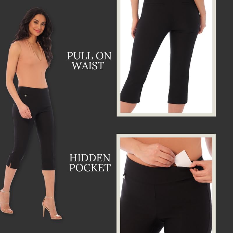 Rekucci Women's Straight Leg Comfort Capri w/Tummy Control and Secret Pocket - Image 7