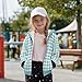 PJHEQOXE Blue Houndstooth Pattern Girls Hooded Cardigan Kids Fashion Outerwear Boys Fleece Jacket Sweatshirts Coat 6-16 Years
