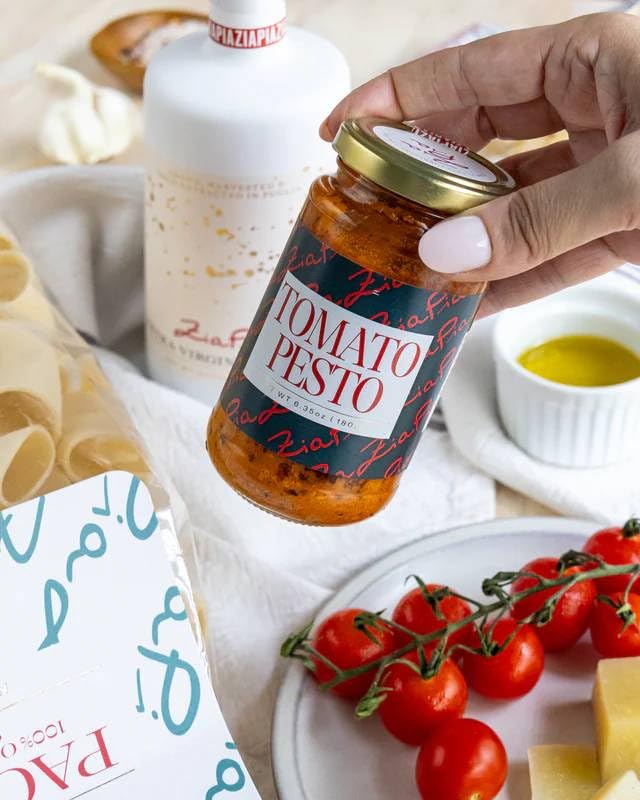 Zia Pia Organic Pasta - Trecce (500g) & Tomato Pesto Spread (180g) | Traditional Italian Pasta & Sauce | Vegan & Gluten Free Sauce | Small Batch Organic | Made in Italy image 5