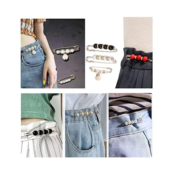 14 Pcs Sweater Brooch Pin,Naisfei Faux Pearl Sweater Shawl Clips Vintage Shirts Dresses Cardigan Collar Safety Pins for Women - Image 4