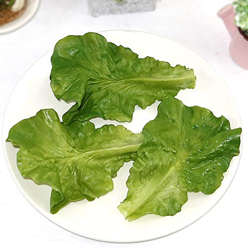 Nice purchase 6pcs Simulation Green Lettuce Leaves PVC Material Fake Vegetable Model Kitchen Artificial Foods