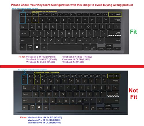 Image of RAYA Silicone Keyboard Skin Cover for ASUS Vivobook 14 OLED (X1405 / M1405) & Vivobook S 14 Flip (TP3402 / TN3402) & VivoBook S 14 OLED (S3402) Laptop (Black)