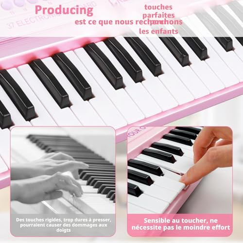 m zimoon Enfants Pianos Claviers, 37 Touches Électronique Musique Piano – vue 4
