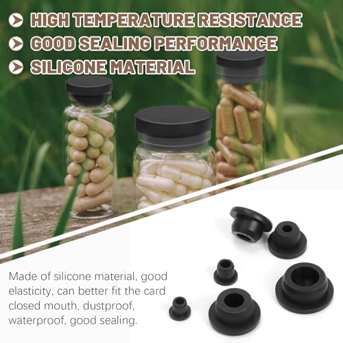 Image of 51Pcs High Temp Silicone Plug Mount Set, 8MM 10MM 15MM 19MM 21MM 26MM Hollow T Shaped Rubber Stopper Hole Plugs for Wiring, Wire Cable, Hole Plugs, Automotive, Firewall, Desk, Water Pipe