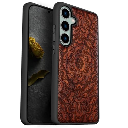 Coque Samsung S23 FE en bois gravé Rosé-Damas chic et antichoc Carveit