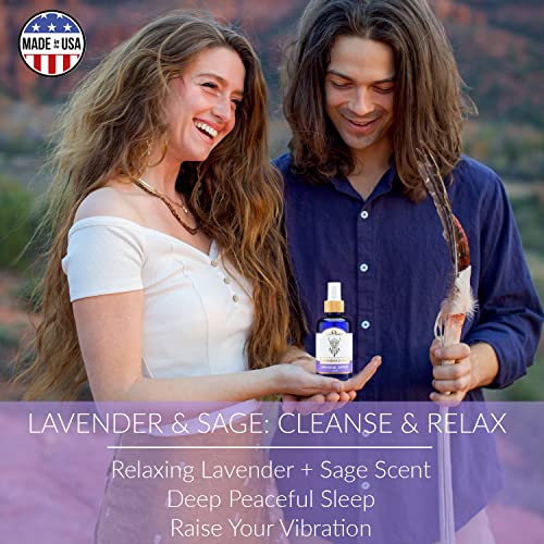 Sage Smudge Spray With Lavender For Cleansing And Clearing Energy (4 Ounce) Liquid Blend Alternative To Sticks, Incense Or Bundles: Handmade With Pure Essential Oils And Real Quartz Crystals #TOP3