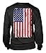 BIG Distressed American Flag Long Sleeve Mens T-Shirt Tee (2XL, BLACK)