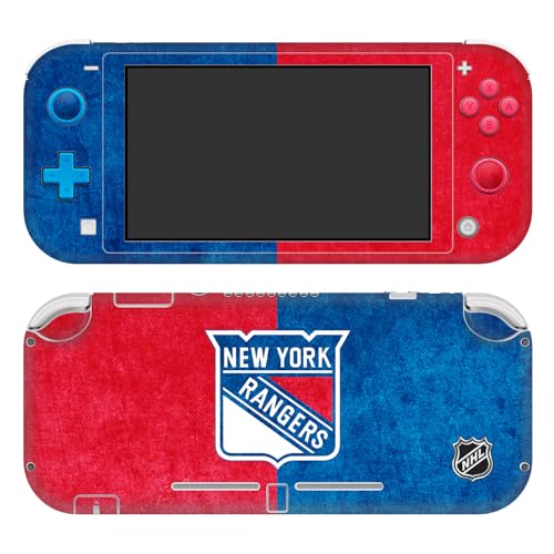 Autocollant Switch Lite NHL NY Rangers | Skin vinyle résistant style vintage moitié délavé