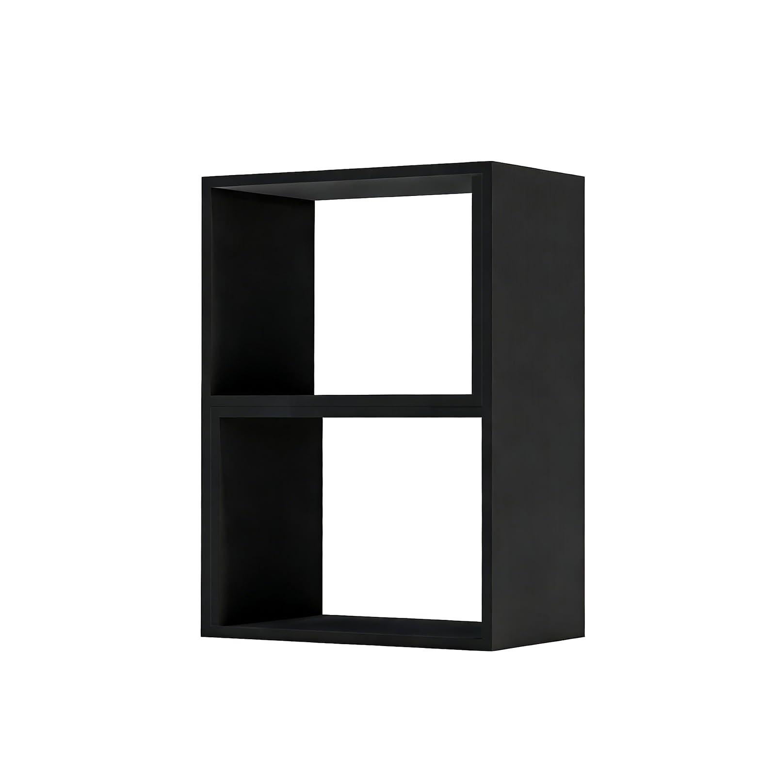佳木の家 Adjustable Desktop Bookshelf Black Wood Finish Multi-Purpose Storage Organizer for Home Office