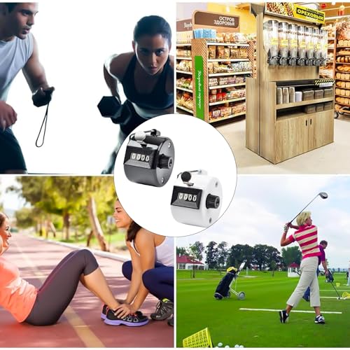 MagiSel Handzähler Zähler, 2 Stück Metall Zähler, Mechanischer Handzähler, Manuelle Klicker, 4 Stellige Zähler Fingerzähler, Mechanischer Handzähler für Personenzähler, Golf und Schule Sport