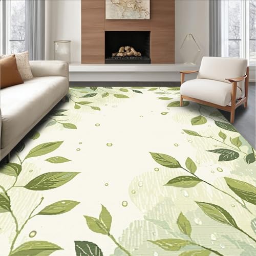 ODIKA Flatwoven High Traffic Area Rug 4x6, Backyard Bliss Serene