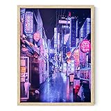 RipGrip Urban Willow - Art Posters, College Posters, Dorm Decorations, Cool Posters for Guys, Trippy Room Decor, Neon Posters, 12” x 16” (Seoul)