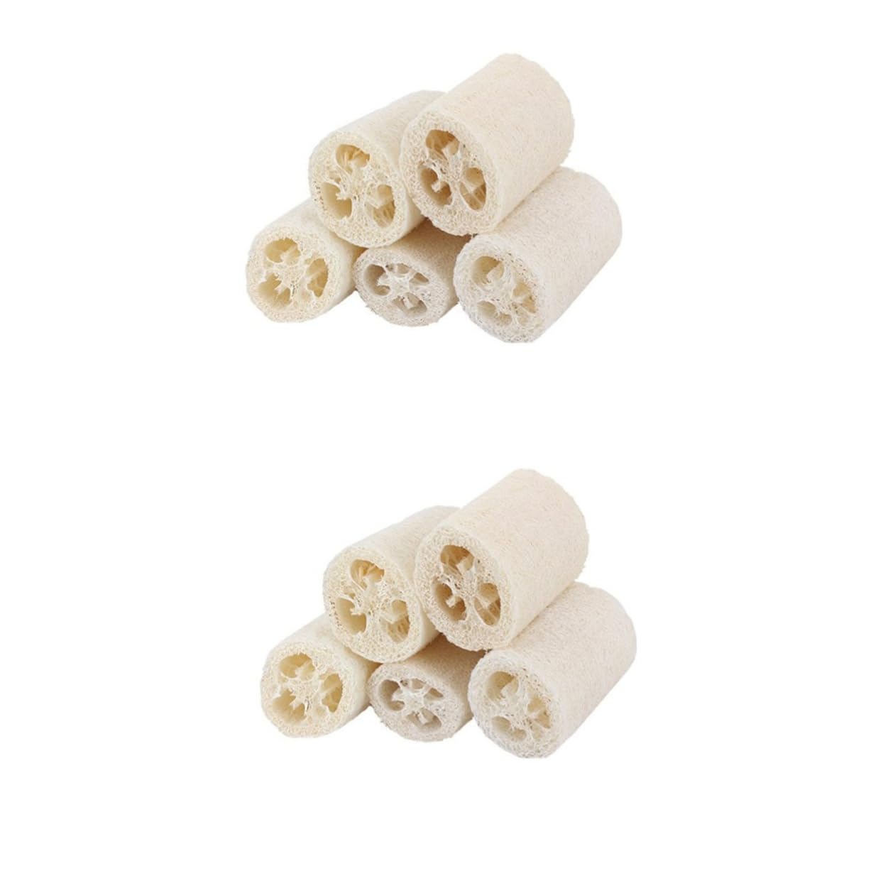 2 Juegos de Esponjas Exfoliantes Naturales para Baño Espalda Limpieza Corporal Portátiles Y Resistentes 5 Unidades.