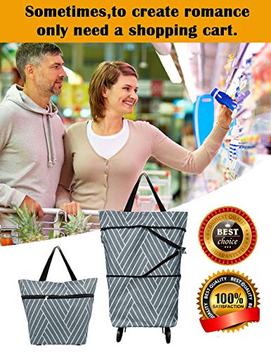 Wiederverwendbare Einkaufstaschen mit Rädern, faltbar, große Kapazität, Einkaufstasche, Einkaufstrolley, verschleißfest… – Bild 8