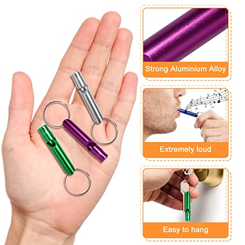 Hapy Shop 20 Pcs Extra Loud Aluminum Whistles With Key Chain Emergency Whistles For Camping Hiking Hunting Sports And Emergency Situations,Sturdy And Light,Multiple Colors #TOP2