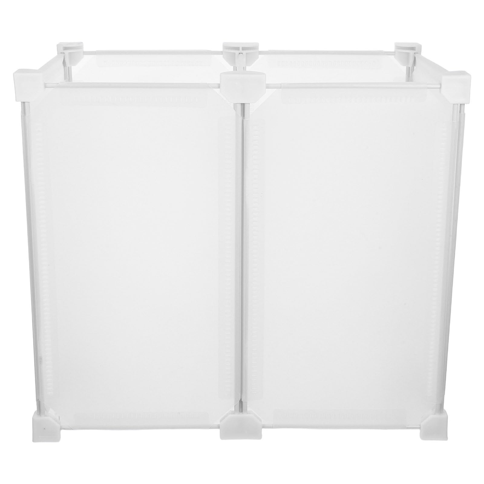 BESTYASH Organizer per Congelatore in Plastica Bianco con Ripiano Incorporato per Organizzazione Alimenti e Depositi