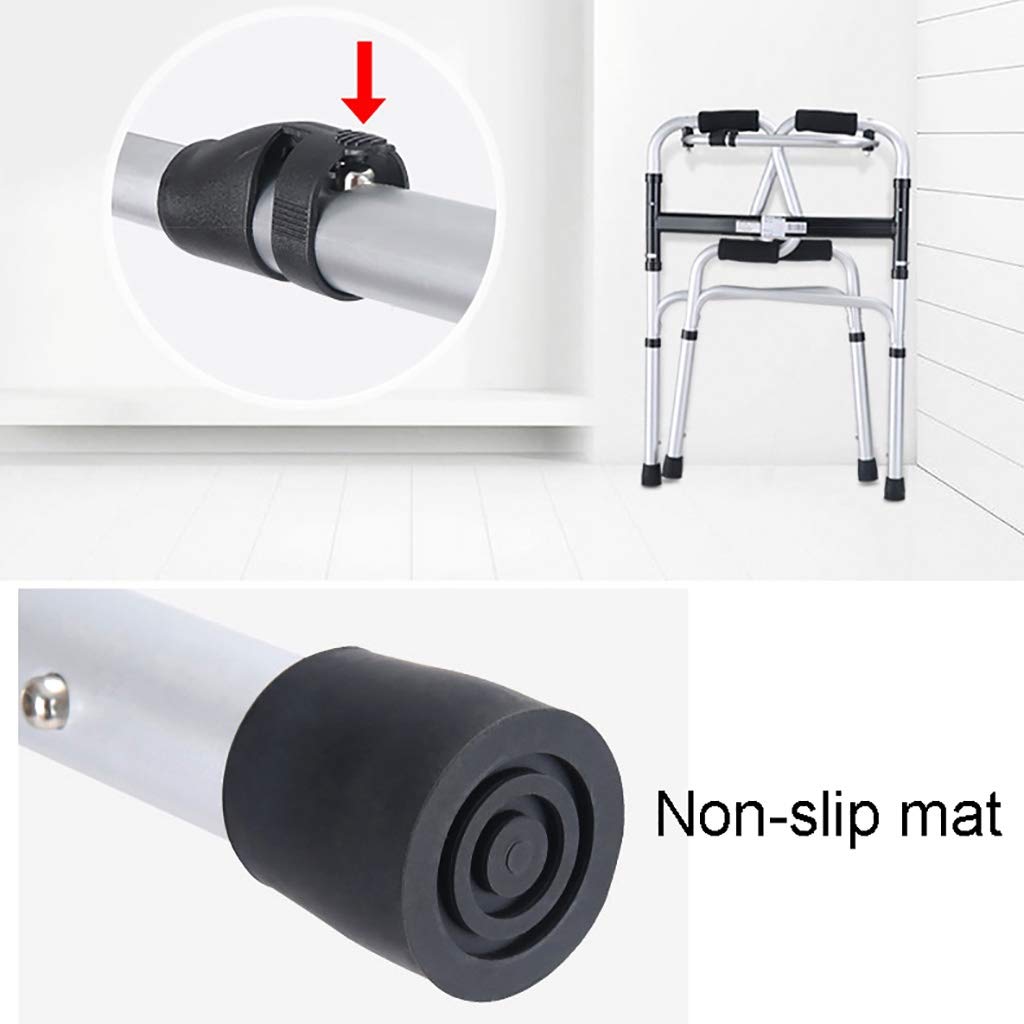 chodzik do poruszania się， Rama spacerowa Aluminiowa standardowa chodzika, składana pomoc w poruszaniu się, chodzik 2 w 1 z siedziskiem i 2 kołami, waga łożyska 150 kg / 330 funtów