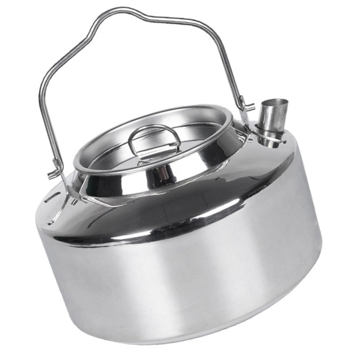 SUPVOX Large Capacity Water Kettle Stainless Steel Tea Pot for Outdoor Professional Camping Tea Kettle Locking Handle