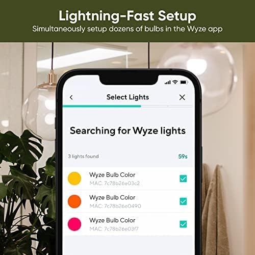 Wyze app interface showing color selection wheel