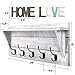 Rustic Coat Rack Wall Mounted,Wall Coat Hooks with 2 DIY Decorations Entryway Coat Racks Shelf 24'' with 5 Bronze Hooks Wooden Country Style(White)-Patent Pending