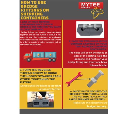 Mytee Products SEA Rail Shipping Container Bridge Fittings Clamp- 380 mm Clamp (4 Pack) by Mytee Products - Image 6