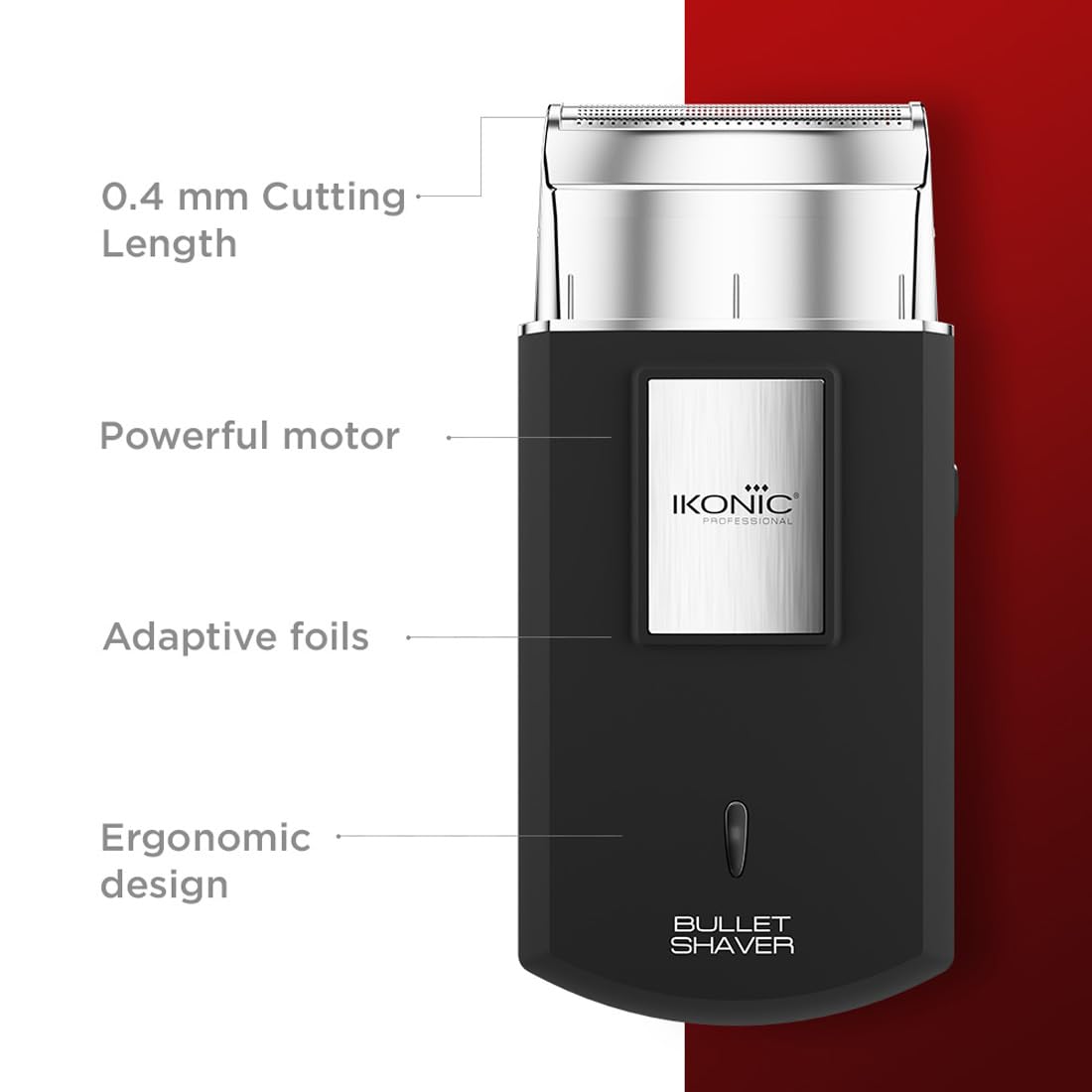 Ikonic Professional Electric Shaver, Ultra Thin, Cordless, Rechargeable Men's Travel Razor for Face Care, Beard for Salon Professionals, Barbers and Salon-Like Shave at Home - Black 3