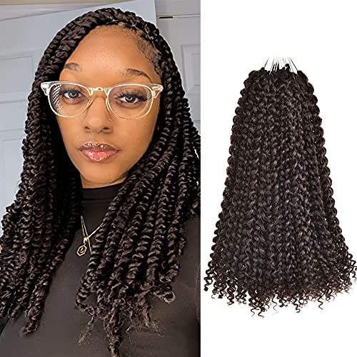 Niseyo Passion Twist Hair 16 Inch 7 Packs Ombre Water Wave Crochet Hair for Butterfly Braids (16 Inch, 4#)