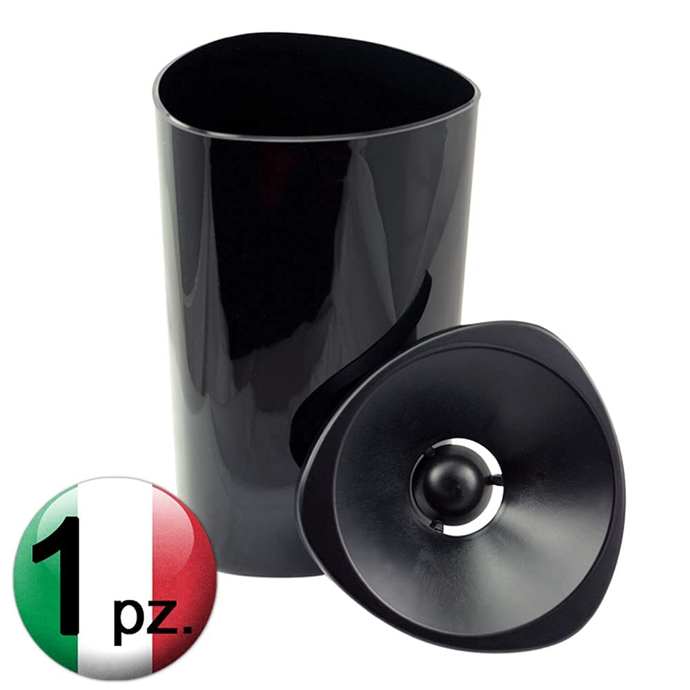 Spittoon - Sputacchiera in Plastica per Degustazioni - MOD. Cylinder 20 Trio Black - capacità: 2.0 Lt. - Colore Nero - By (1)