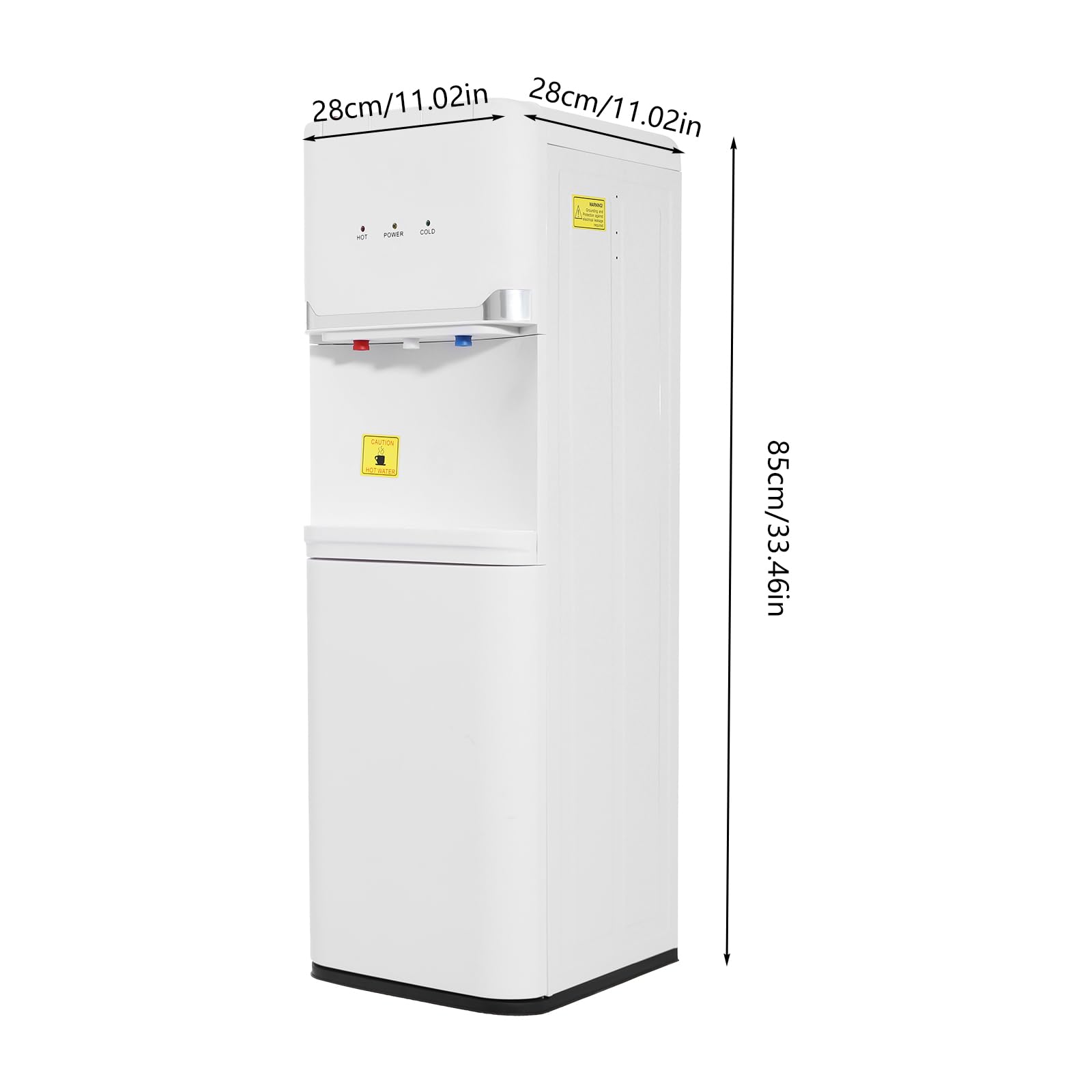 Hot & Cold Water Dispenser, Top Loading Water Cooler Dispenser for 5 Gallon Bottle, Top Loading Hot & Cold Water Dispenser with Child Safety Lock, for Office, Home, White