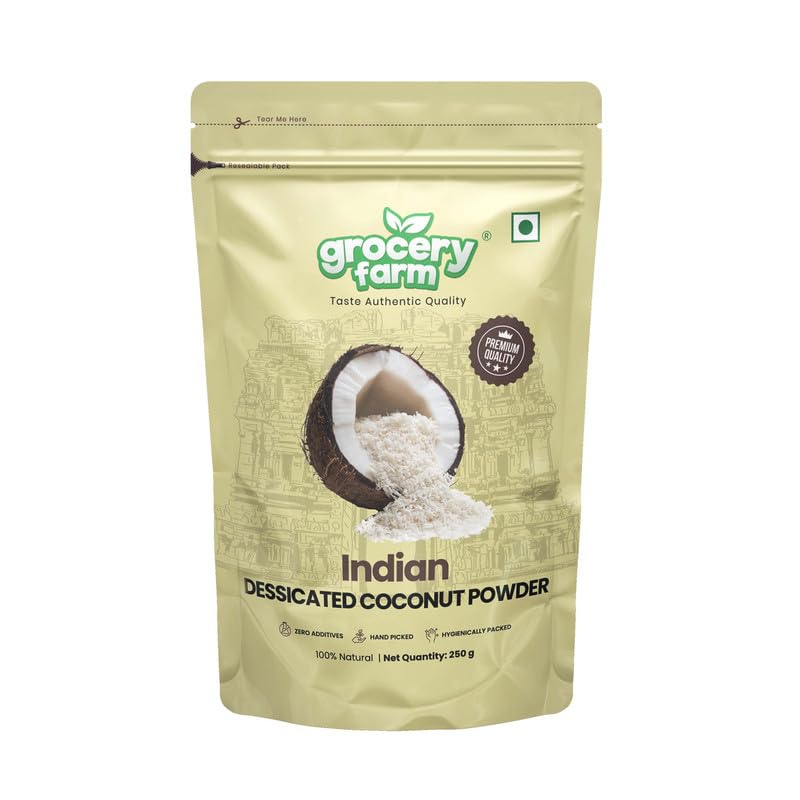 Grocery Farm Indian Desiccated Coconut Powder 250 gm | Rich Flavor & Texture | Nutrient-Rich Nariyal Burada | Authentic Taste | High Fiber Nariyal Bura (B0CJJ3KQ18) Amazon Price History, Amazon Price Tracker