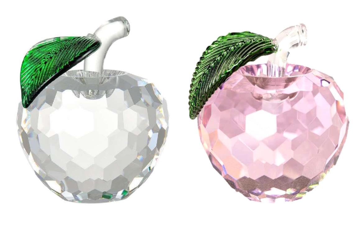 クリスタル アップル 置物 ピンク LED台座付き Amazon.co.jp: speed mao りんご クリスタル ガラス アップル 風水