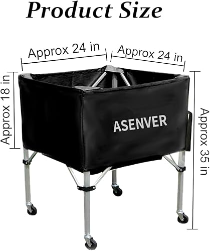 Miniatura 6 de Carrito de bolas portátil, cesta de almacenamiento extraíble para baloncesto, voleibol, canasta de almacenamiento, para pelotas de almacenamiento