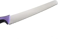 Vista 8 de Mercer Culinary Purple Millennia Colors Handle - Cuchillo de pan de 10 pulgadas (borde ondulado ancho)