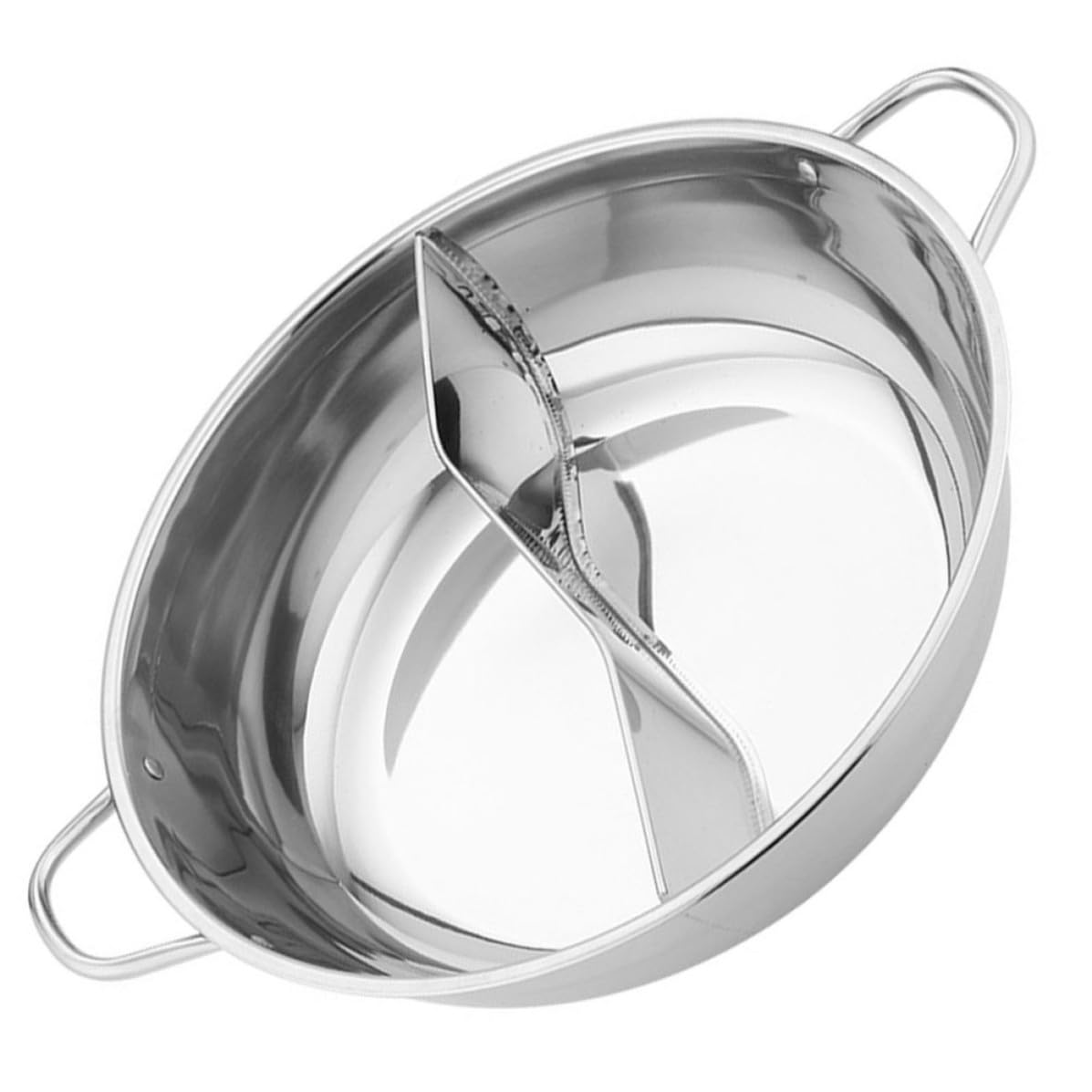 Marmite chauffante compartimentée en inox argenté double bouillon