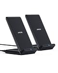 Anker 313 Wireless Charger (Stand), Qi-Certified for iPhone 15/14 / 13/12 / 11 / X / 8, 10W Max for Galaxy S23 / S22 / S21, Micro-USB (9V / 2A Adapter Required, Not Included)