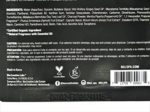 Vegan Facial Sheet Mask - Bcl Essential Oil For Single Use 0.67 Oz (Clarifying Charcoal) #TOP3