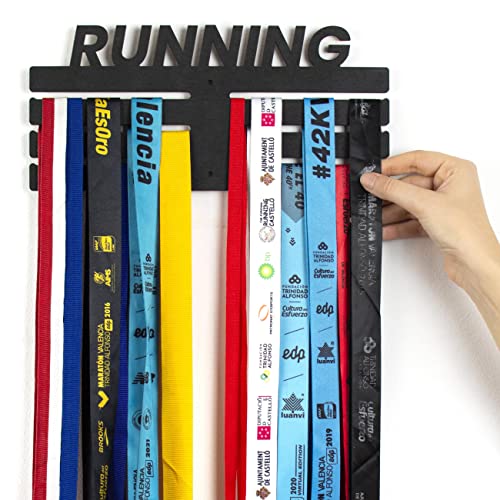 CONTRAXT Medallero Colgador de medallas. Soporte Organizador cuelga medallas Deportivas Regalos Corredores Runner maraton Running (Running, M)